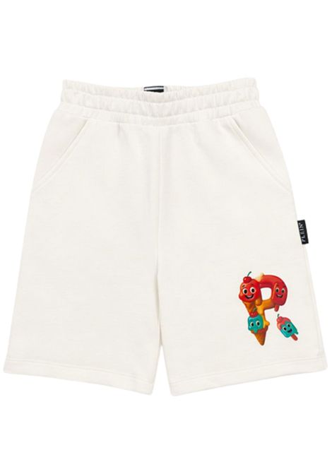 Bermuda bambino bianco in cotone<BR/>